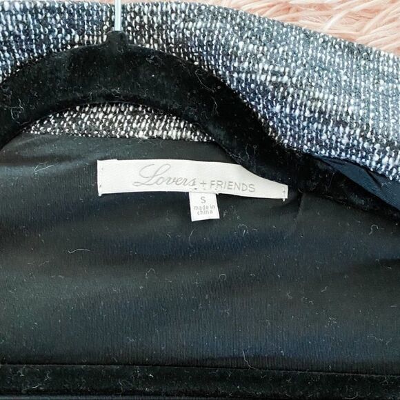 Lovers & Friends Marled Drape Cardigan in Black White Small - Picture 6 of 6